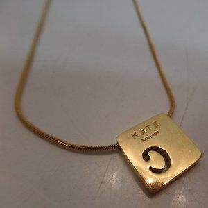 Kate Forty-Eight Goldtone Initial "C" Pendant With Chain Stamped Logo  18"